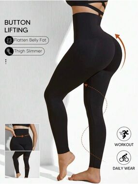 High-Waist Butt-Lifting Shaping Leggings - Black